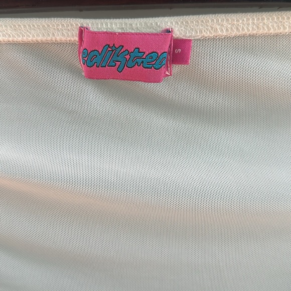 Edikted white sheer long sleeve shirt, size Small - Picture 2 of 5
